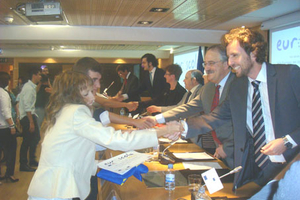 Gabriel Alconchel  en la entrega de los premios Euro-scola 2011