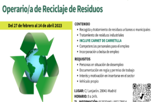 Imagen Curso Operario/a de Reciclaje de Residuos. Fundación Tomillo
