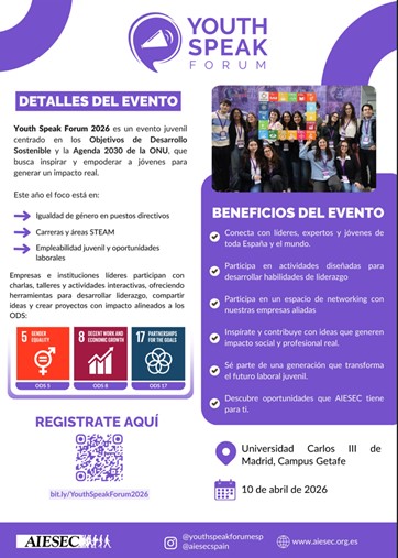Detalles del Evento - Youth Speak Forum