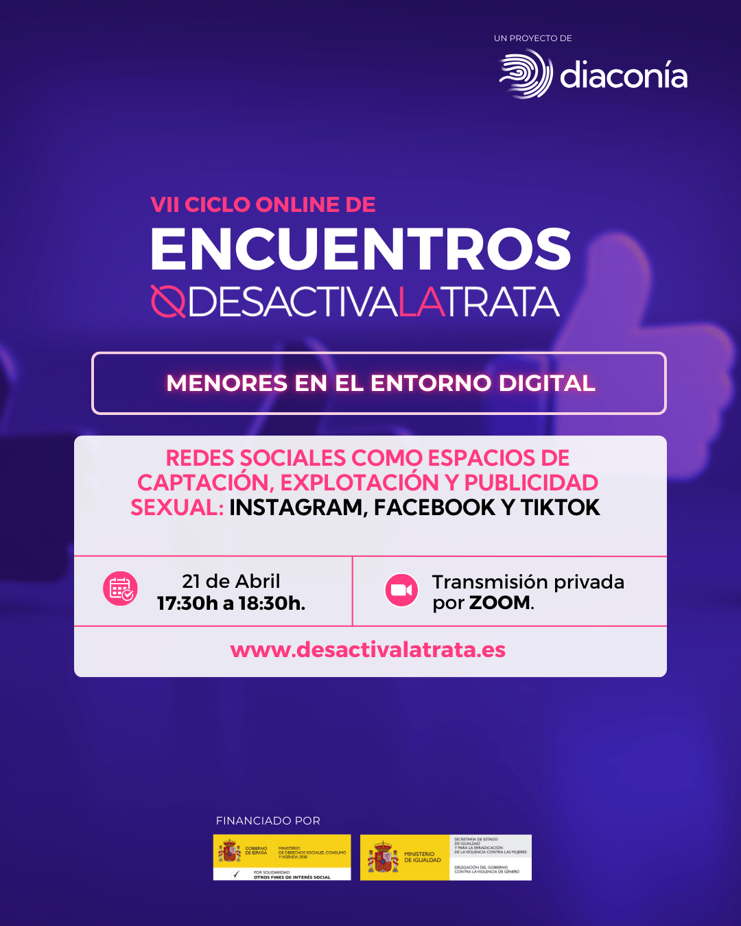VII ciclo online de encuentros, Redes sociales como espacios de captación y explotación