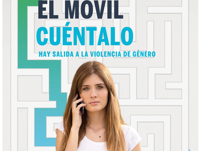 Cartel "Si tu chico te controla el móvil. Cuéntalo"