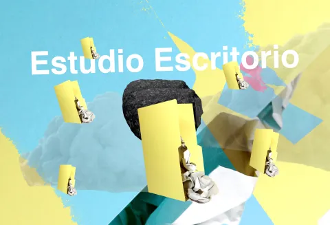 Cartel Convocatoria Estudio Escritorio. Autora: Irene P. Tello