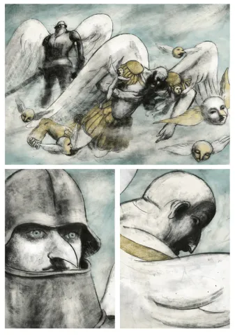 Obra de Pablo Auladell en la exposición Cómic20