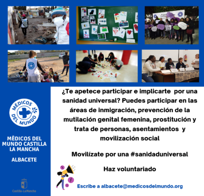 Imagen ¡Voluntarízate! Médicos del Mundo Castilla-La Mancha
