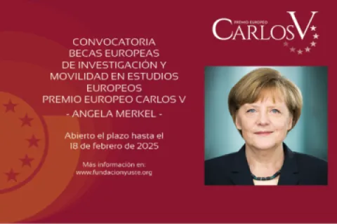 Imagen "Becas Europeas de Investigación y Movilidad en Estudios Europeos Premio Europeo Carlos V - Angela Merkel" de la Fundación Academia Europea e Iberoamericana de Yuste.