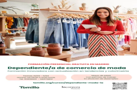 Imagen Curso Dependiente/a de comercio de moda. Fundación Tomillo