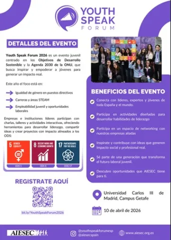 Detalles del Evento - Youth Speak Forum