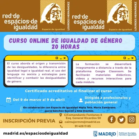 Red de Espacios de Igualdad - Curso Online de Igualdad de G&eacute;nero